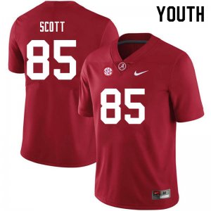 NCAA Youth Alabama Crimson Tide #85 Charlie Scott Stitched College 2021 Nike Authentic Crimson Football Jersey TL17J65XC